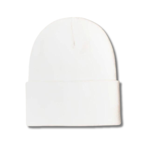 Foldover Beanie - White
