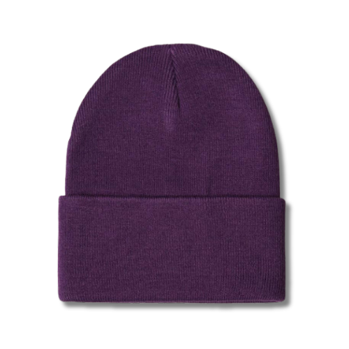 Foldover Beanie - Purple