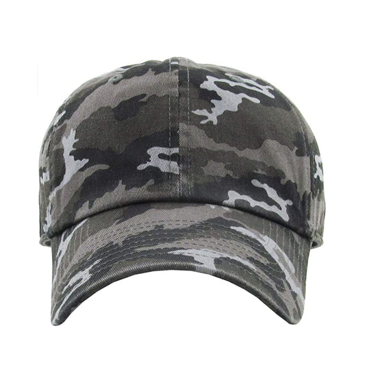 Camo Print Dad Hat - Black