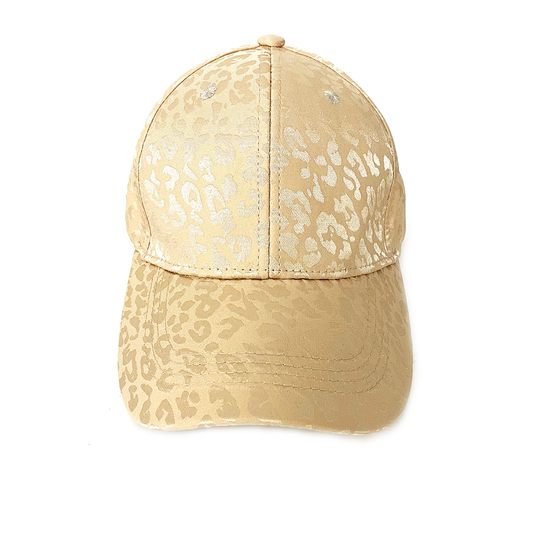 Tonal Leopard Cap - Gold