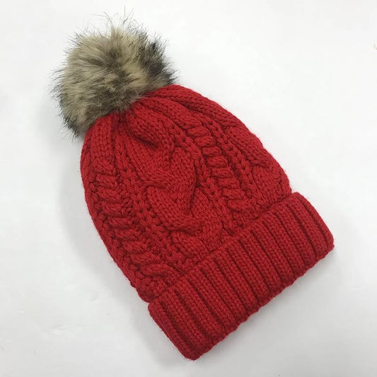 Puff Beanie - Red