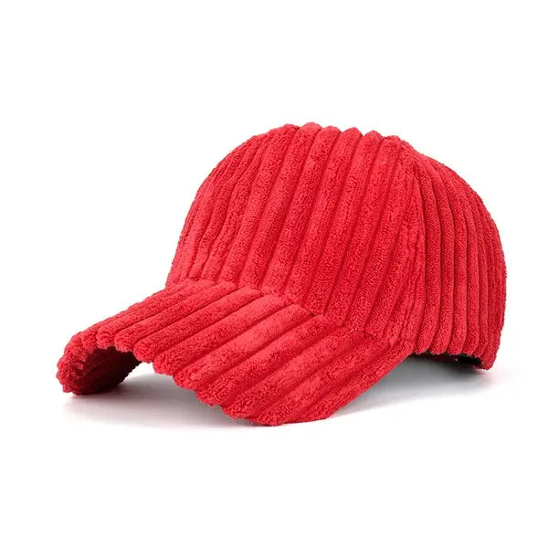 Puff Corduroy Hat - Red