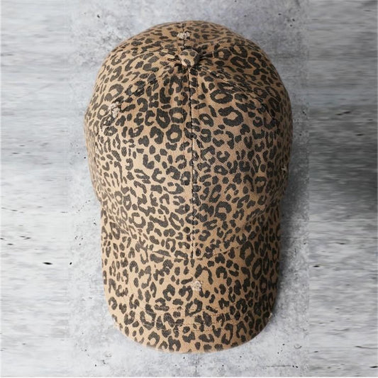Leopard Print Hats - Beige